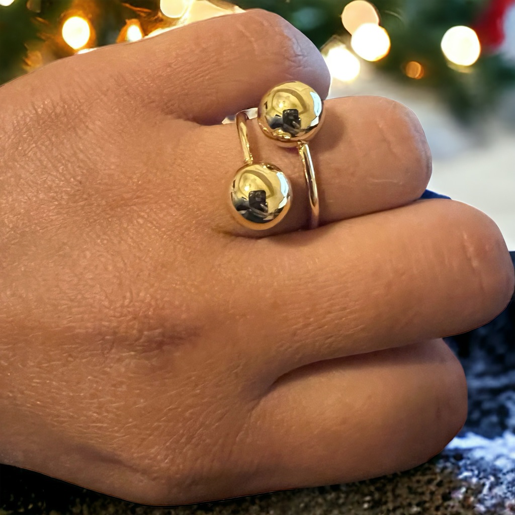 Two Gold Bubble Ring